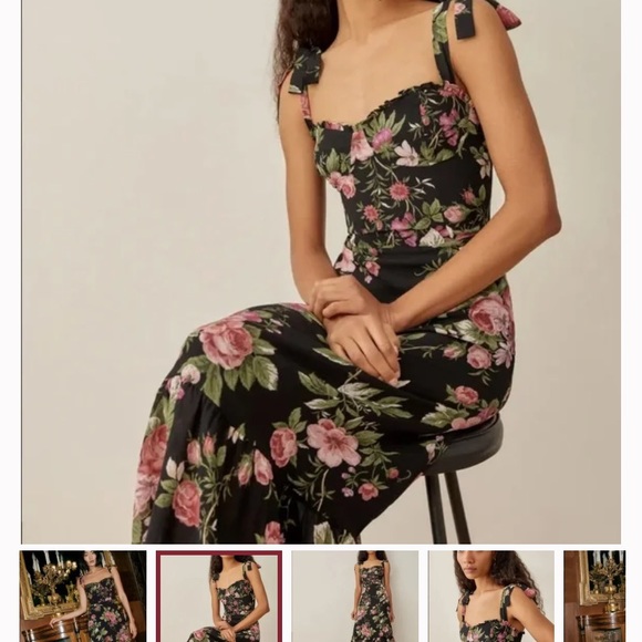 Reformation Nikita dress in beautiful black floral!